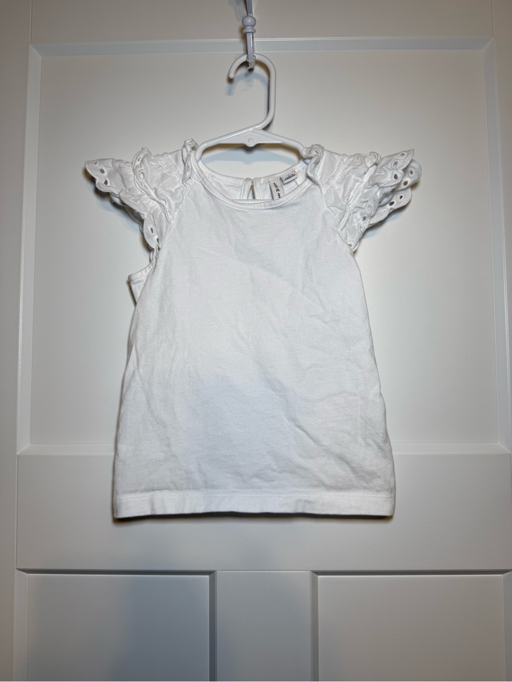 Janie and Jack White Eyelet Flutter Sleeve Tank Top 100% cotton